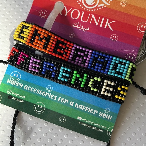 AYOUNIK “Embrace Differences” Adjustable Beaded Bracelets Set.  One Size - Picture 3 of 4